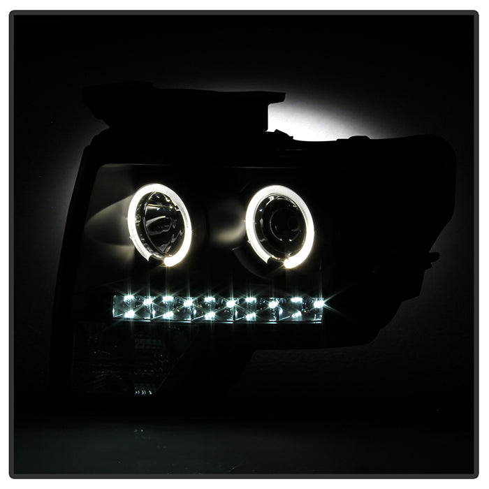 Spyder Ford F150 09-14 Projector Headlights Halogen Model- LED Halo LED Blk PRO-YD-FF15009-HL-BK 5010230