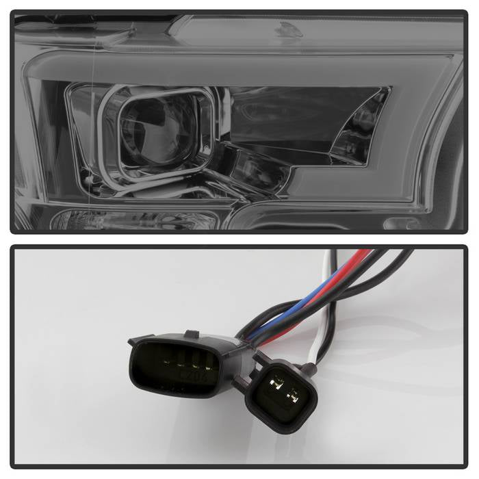 Spyder Ford F150 2015-2017 Projector Headlights - Light Bar DRL LED - Smoke PRO-YD-FF15015-LBDRL-SM 5083678