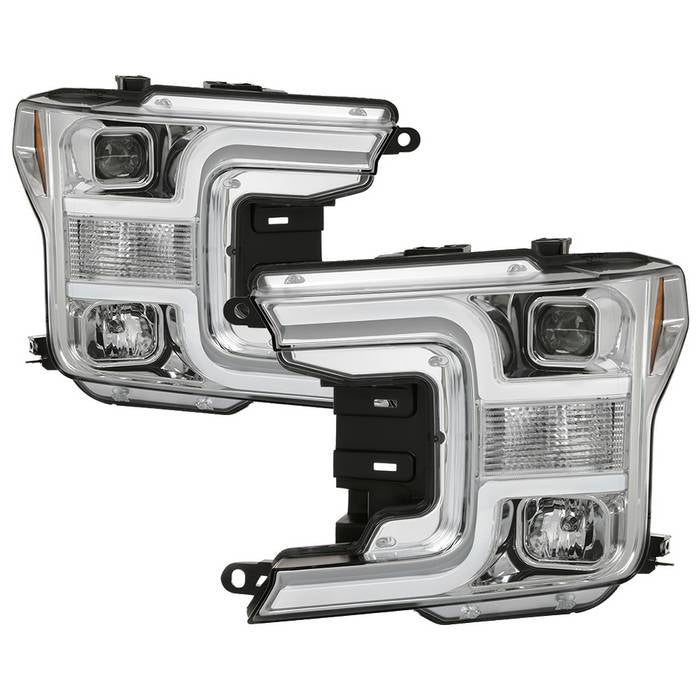 Spyder Signature Ford F150 18-19 (Halogen Model) Projector Headlights - Chrome (PRO-YD-FF15018-LB-C) 5086617