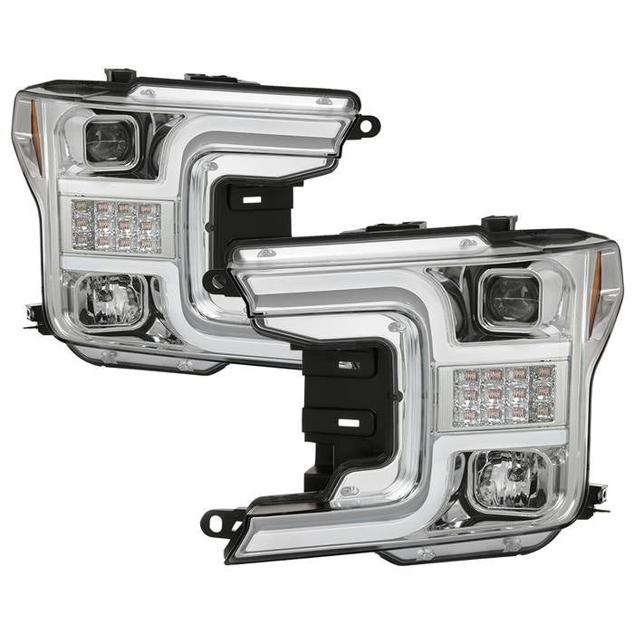 Spyder Signature Ford F150 18-19 (Halogen Model) Proj. Headlights - Chrome (PRO-YD-FF15018-LBSEQ-C) 5086631