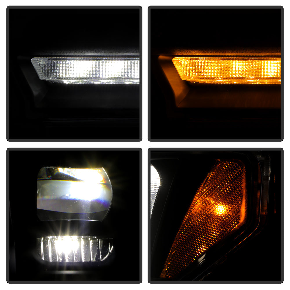 SPYDER 18-20 Ford F-150 Headlights - Halogen Model Only - DRL LED - Black PRO-YD-FF15018HALAP-SEQ-BK 5088475
