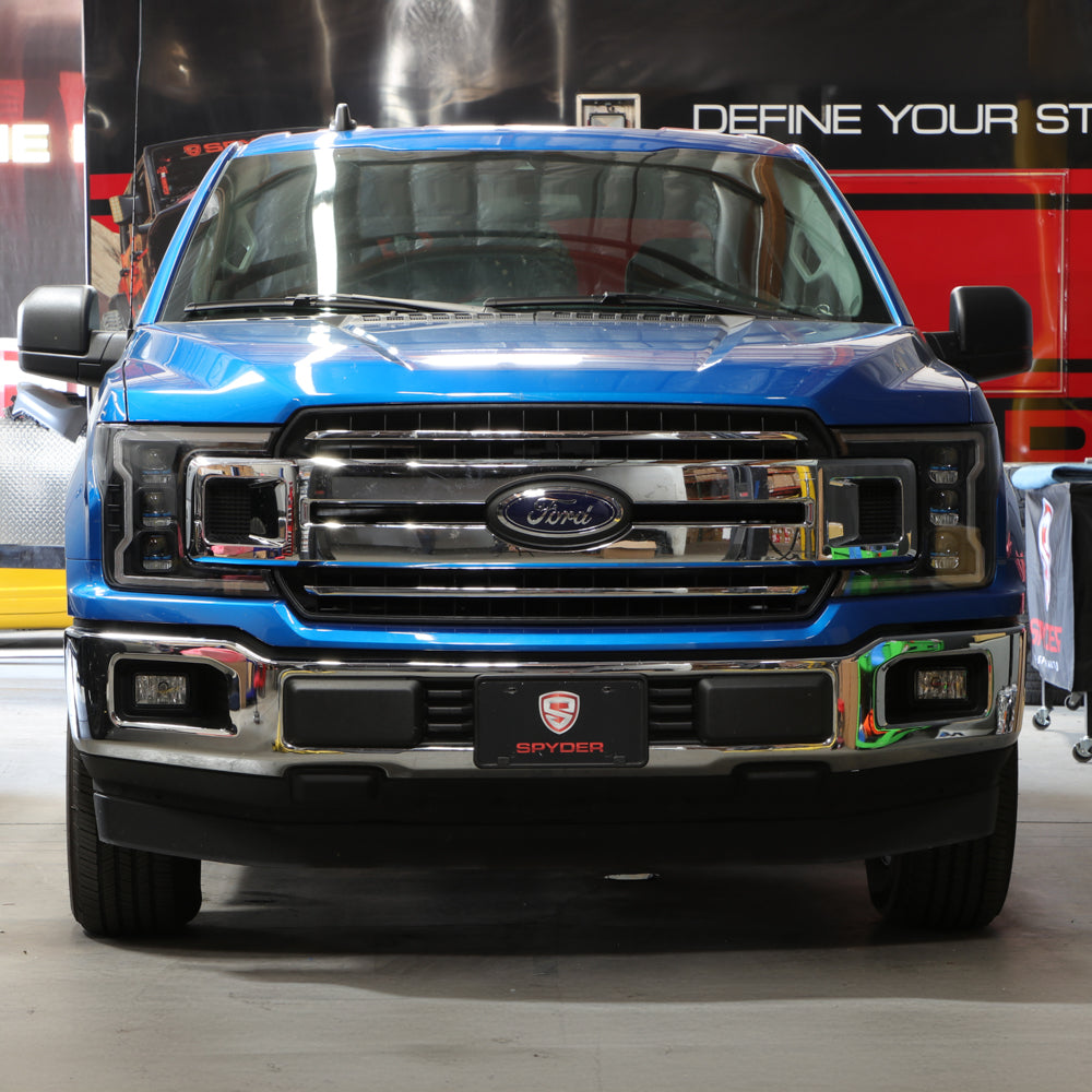 SPYDER 18-20 Ford F-150 Headlights - Halogen Model Only - DRL LED - Black PRO-YD-FF15018HALAP-SEQ-BK 5088475