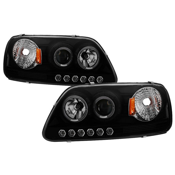 Spyder Ford F150 97-03 Projector - LED Halo Amber Reflctr LED Blk Smke PRO-YD-FF15097-1P-AM-BSM 5078445
