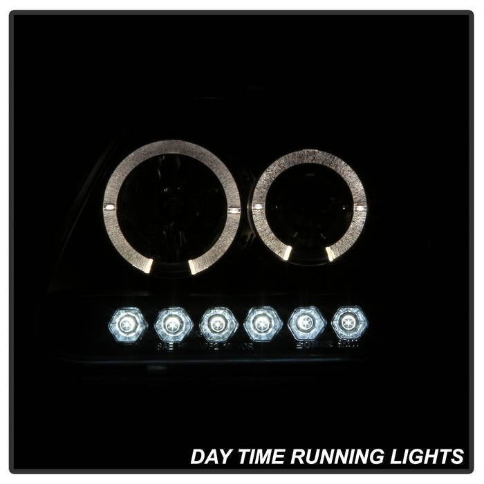 Spyder Ford F150 97-03 Projector - LED Halo Amber Reflctr LED Blk Smke PRO-YD-FF15097-1P-AM-BSM 5078445