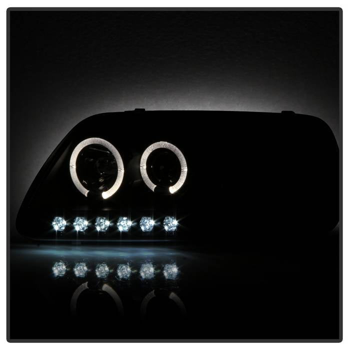 Spyder Ford F150 97-03 Projector - LED Halo Amber Reflctr LED Blk Smke PRO-YD-FF15097-1P-AM-BSM 5078445