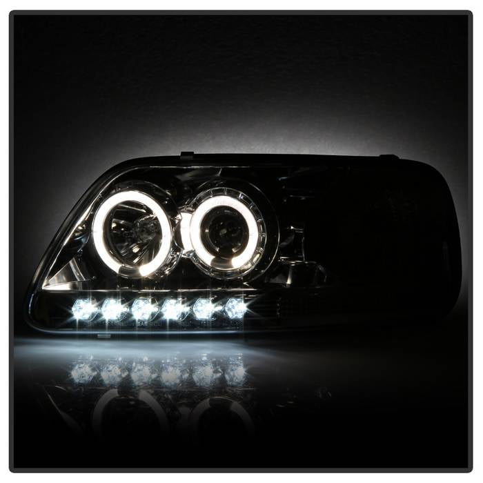 Spyder Ford F150 97-0 Projector - LED Halo Amber Reflctr LED Chome PRO-YD-FF15097-1P-AM-C 5010278
