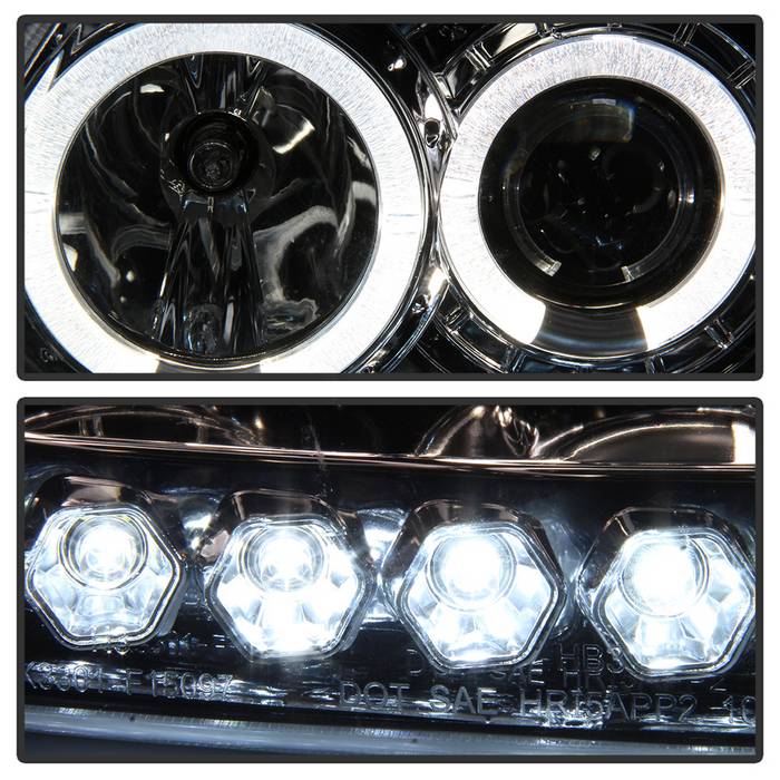 Spyder Ford F150 97-0 Projector - LED Halo Amber Reflctr LED Chome PRO-YD-FF15097-1P-AM-C 5010278