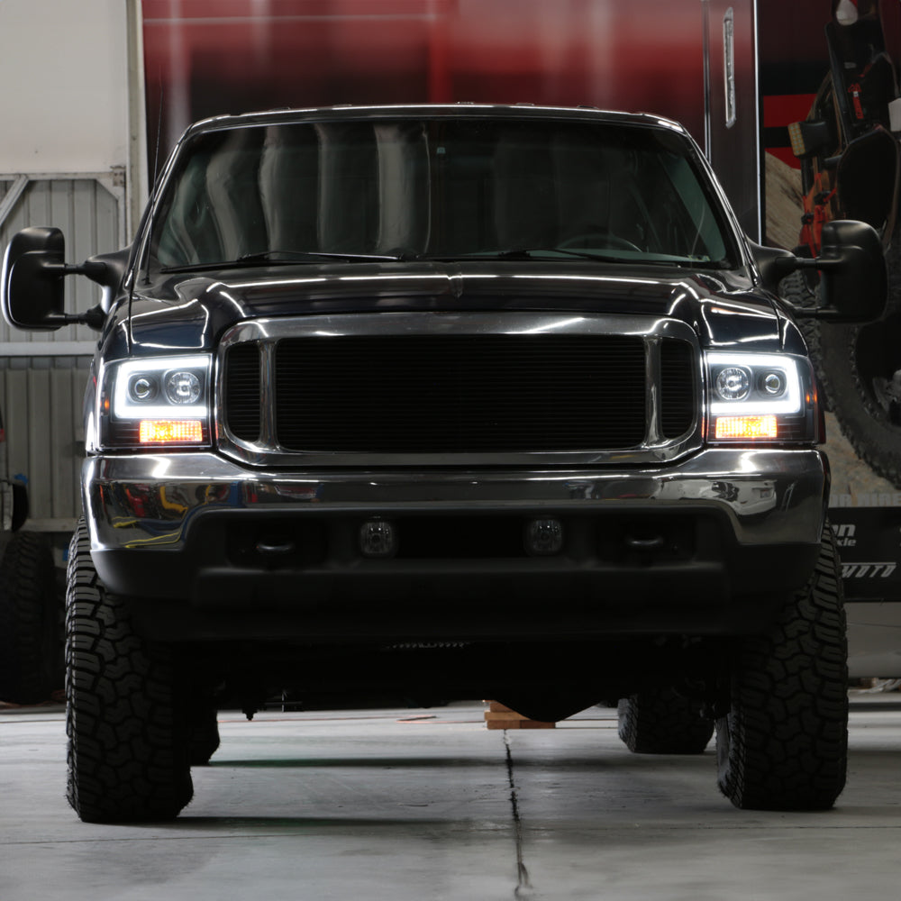 Spyder 99-04 Ford F250 Super Duty Projector Headlights - Light Bar - Black PRO-YD-FF25099V2-LB-BK 5084491