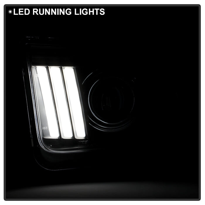 Spyder 05-08 Ford Mustang Projector Headlights V2 w/ LED DRL - Black (PRO-YD-FM05V2-DRL-BK) 5083876