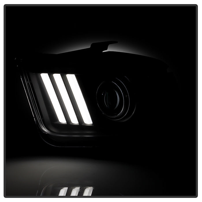 Spyder 05-08 Ford Mustang Projector Headlights V2 w/ LED DRL - Black (PRO-YD-FM05V2-DRL-BK) 5083876