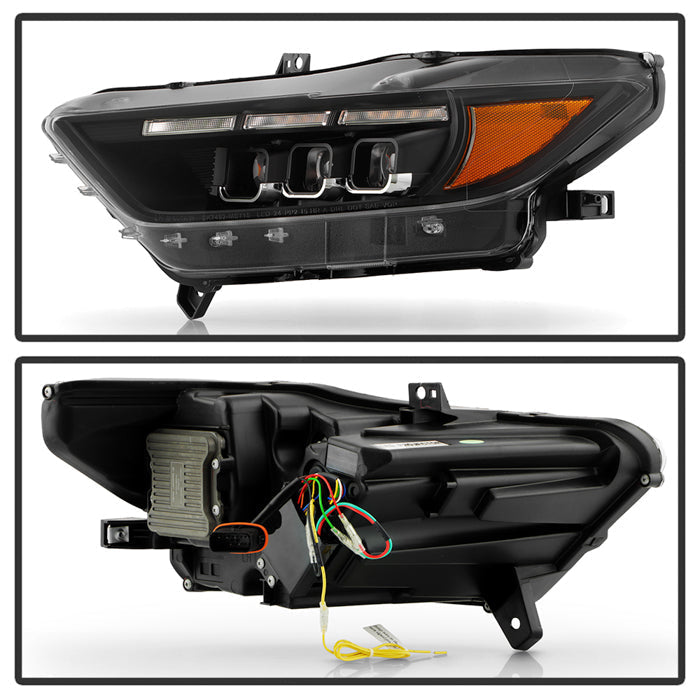 SPYDER 15-17 Ford Mustang LED Headlights - Black (PRO-YD-FM15AP-GRSB-SET-BK) 5089335