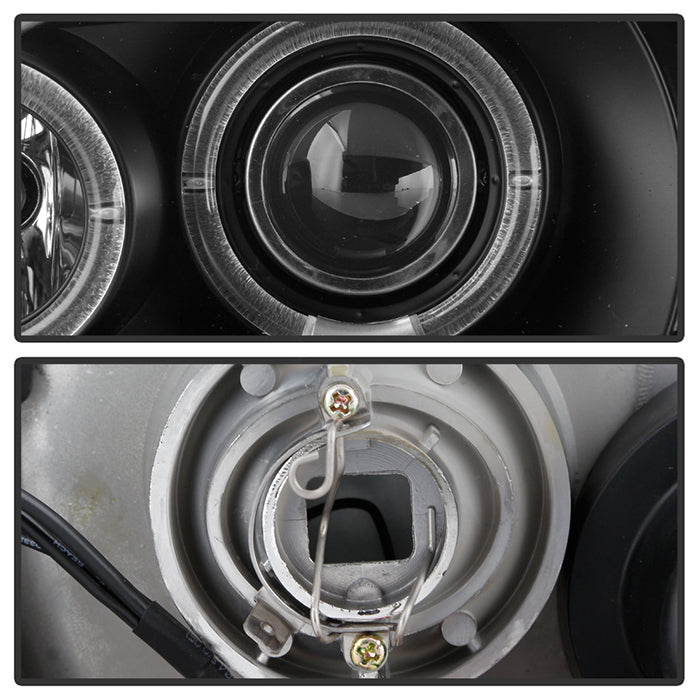 Spyder Ford Mustang 94-98 1PC Projector LED Halo Amber Reflctr LED Blk Low H3 PRO-YD-FM94-1PC-AM-BK 5010391