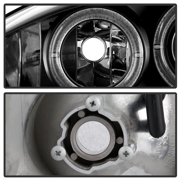 Spyder Ford Mustang 94-98 1PC Projector LED Halo Amber Reflctr LED Blk Low H3 PRO-YD-FM94-1PC-AM-BK 5010391