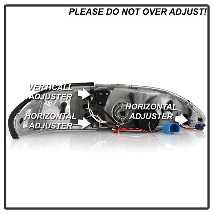 Spyder Ford Mustang 94-98 1PC Projector LED Halo Amber Reflctr LED Blk Low H3 PRO-YD-FM94-1PC-AM-BK 5010391