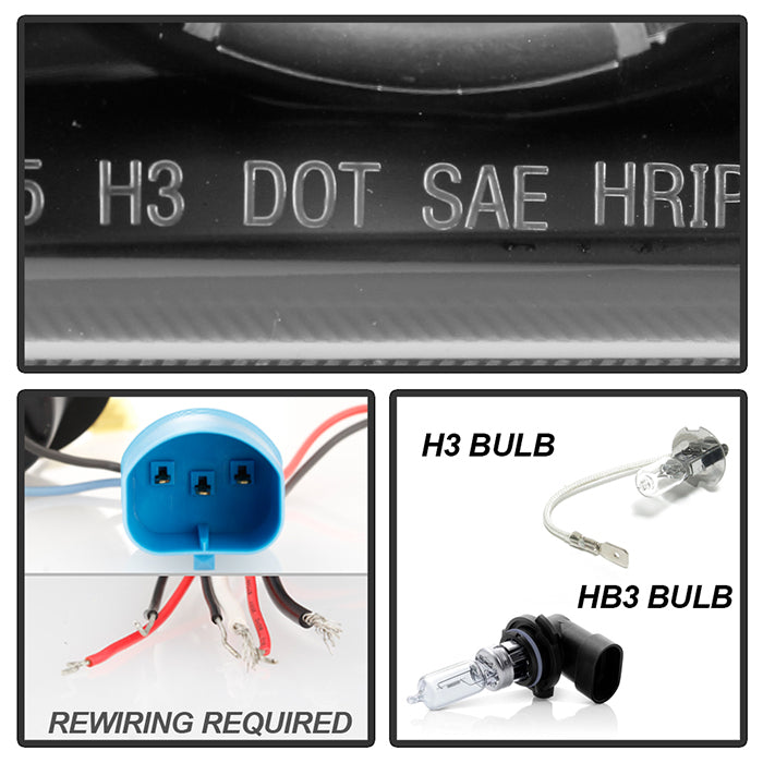 Spyder Ford Mustang 94-98 1PC Projector LED Halo Amber Reflctr LED Blk Low H3 PRO-YD-FM94-1PC-AM-BK 5010391
