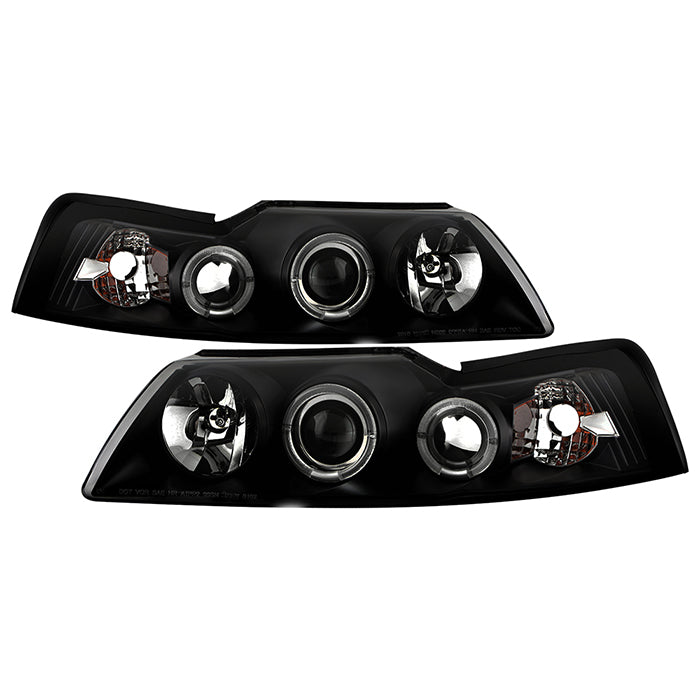 Spyder Ford Mustang 99-04 Projector Headlights LED Halo Black High H1 Low H1 PRO-YD-FM99-1PC-AM-BK 5010445