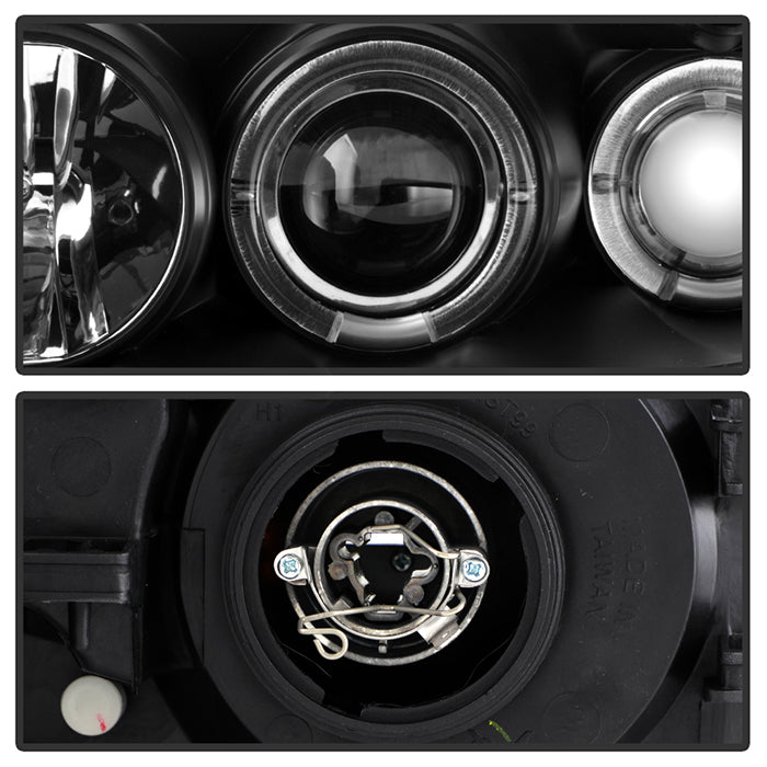 Spyder Ford Mustang 99-04 Projector Headlights LED Halo Black High H1 Low H1 PRO-YD-FM99-1PC-AM-BK 5010445