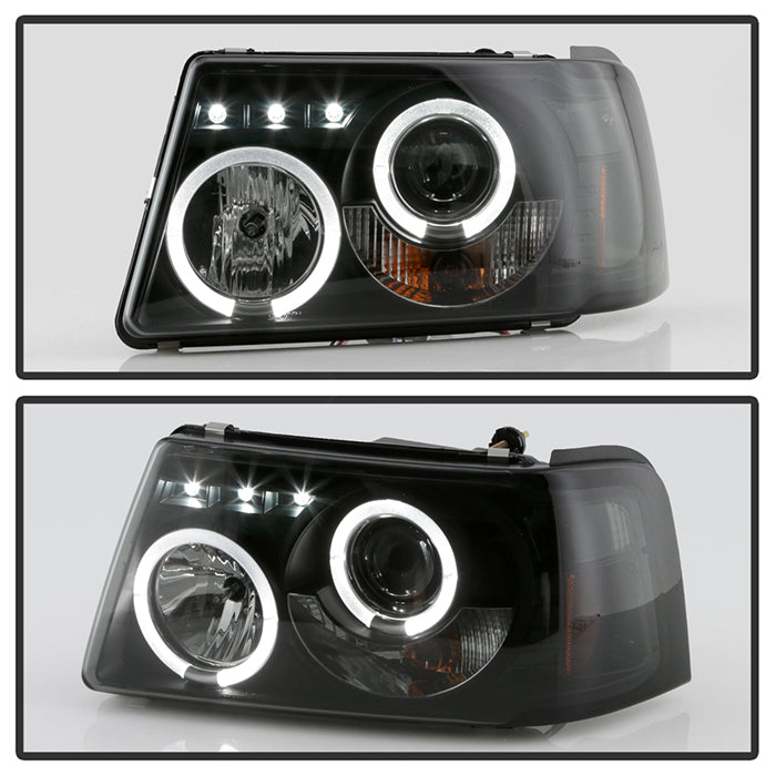 Spyder Ford Ranger 01-11 1PC Projector Headlights LED Halo LED Blk Smke PRO-YD-FR01-1PC-HL-BSM 5078476
