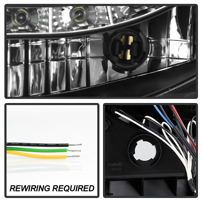Spyder Ford F250/350/450 Super Duty 05-07 Projector Headlights LED Halo- LED Blk PRO-YD-FS05-HL-BK 5010544