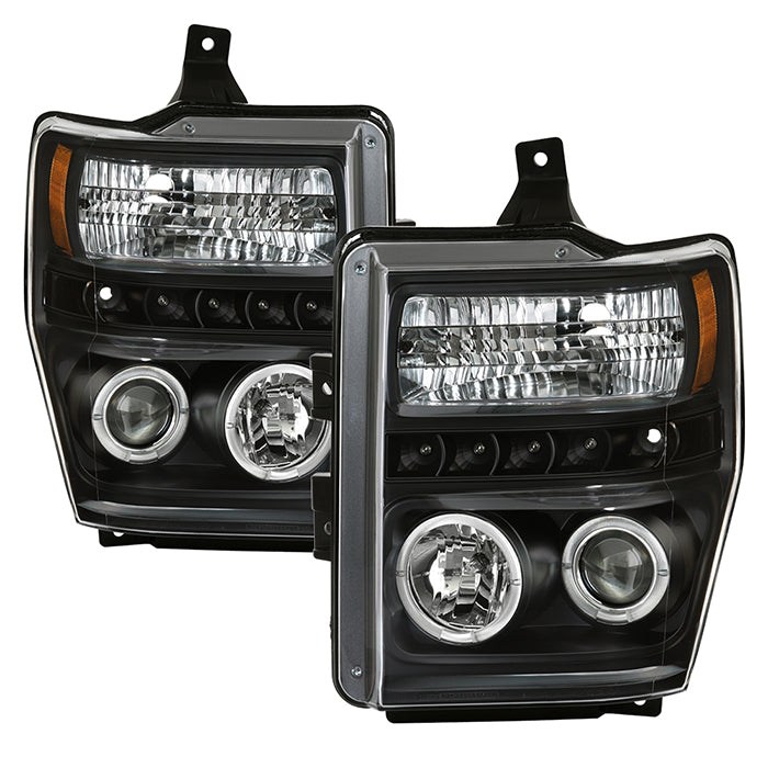 Spyder Ford F250/350/450 Super Duty 08-10 Projector Headlights LED Halo LED Blk PRO-YD-FS08-HL-BK 5010575
