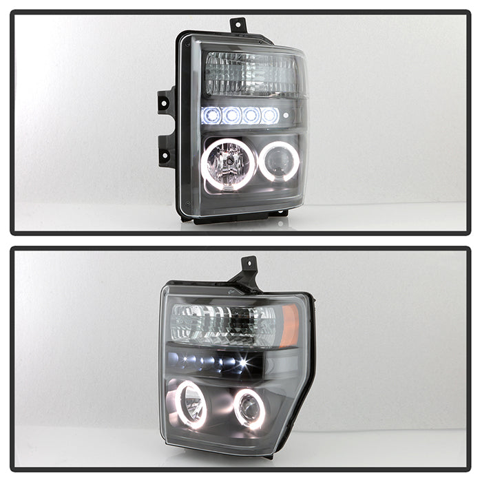 Spyder Ford F250/350/450 Super Duty 08-10 Projector Headlights LED Halo LED Blk PRO-YD-FS08-HL-BK 5010575
