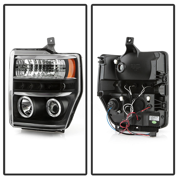 Spyder Ford F250/350/450 Super Duty 08-10 Projector Headlights LED Halo LED Blk PRO-YD-FS08-HL-BK 5010575