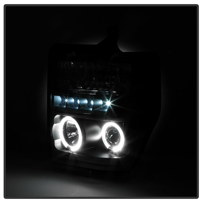 Spyder Ford F250/350/450 Super Duty 08-10 Projector Headlights LED Halo LED Blk PRO-YD-FS08-HL-BK 5010575