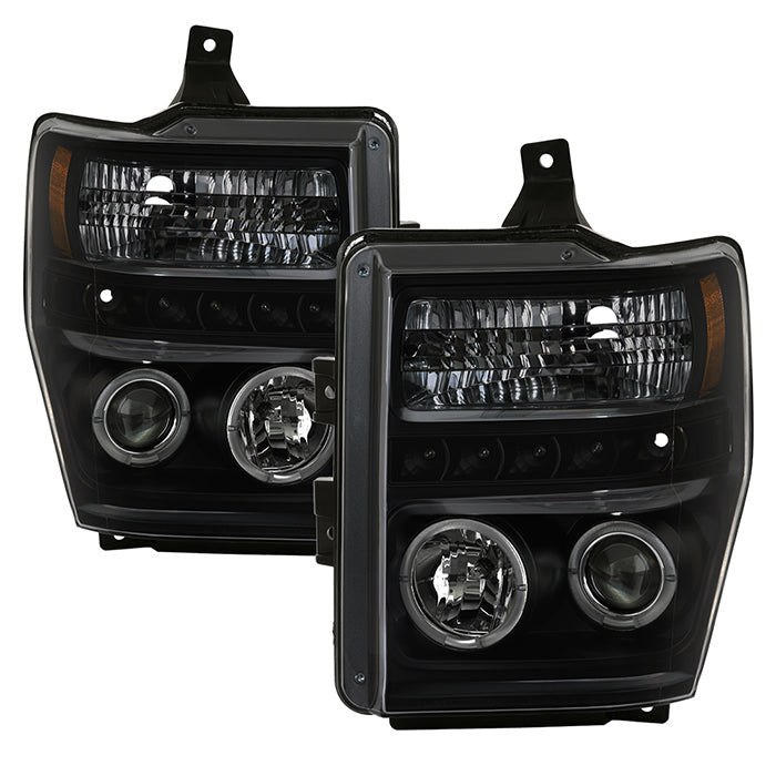 Spyder Ford F250/350 08-10 Projector Headlights LED Halo LED Blk Smke PRO-YD-FS08-HL-BSM 5078490