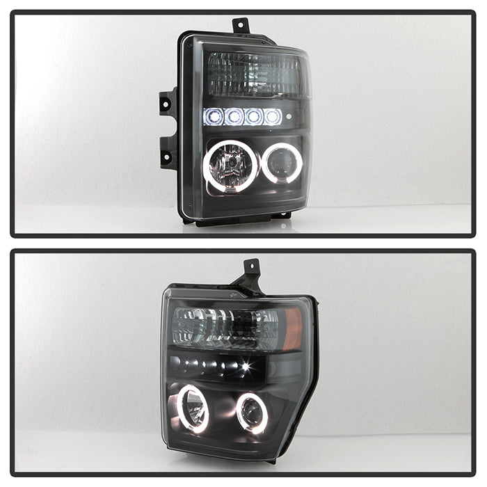 Spyder Ford F250/350 08-10 Projector Headlights LED Halo LED Blk Smke PRO-YD-FS08-HL-BSM 5078490