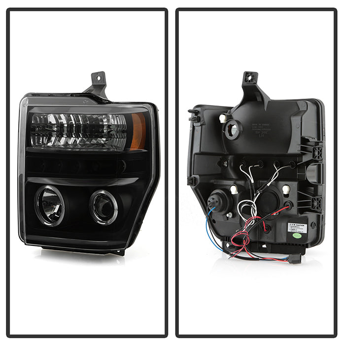 Spyder Ford F250/350 08-10 Projector Headlights LED Halo LED Blk Smke PRO-YD-FS08-HL-BSM 5078490