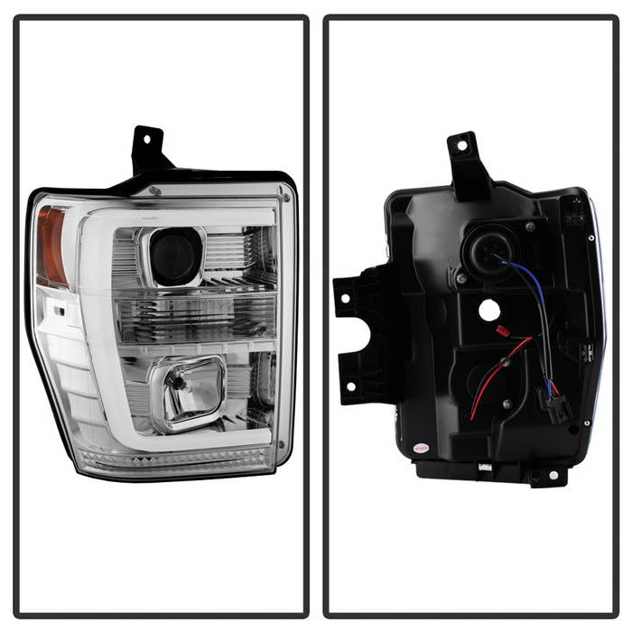 Spyder 08-10 Ford F-250 Super Duty V2 Light Bar DRL Projector Headlights - Chrm (PRO-YD-FS08V2-LB-C) 5084699