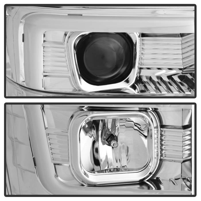 Spyder 08-10 Ford F-250 Super Duty V2 Light Bar DRL Projector Headlights - Chrm (PRO-YD-FS08V2-LB-C) 5084699
