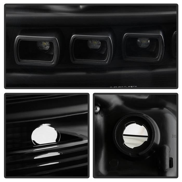 Spyder Ford Super Duty 11-16 Projector Headlights LEDHalo DRL All Black PRO-YD-FS11-HL-BKV2 5086013