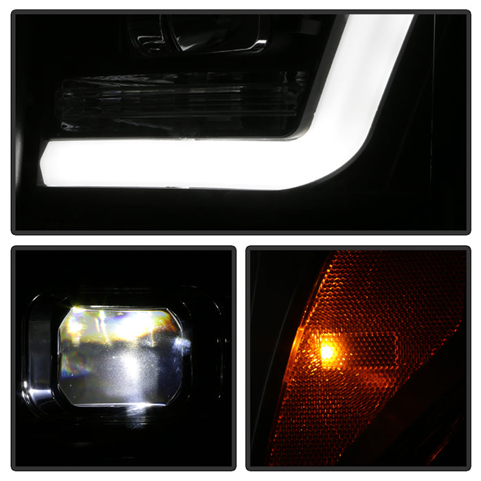 Spyder Ford F250/350/450 11-16 V2 High-Power LED Headlights-White Light Bar-Black PRO-YD-FS11V2PL-BK 5087898