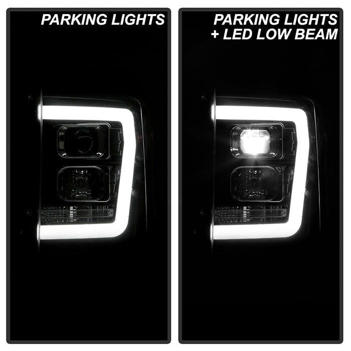 Spyder Ford F250/350/450 11-16 V2 High-Power LED Headlights-White Light Bar-Black PRO-YD-FS11V2PL-BK 5087898