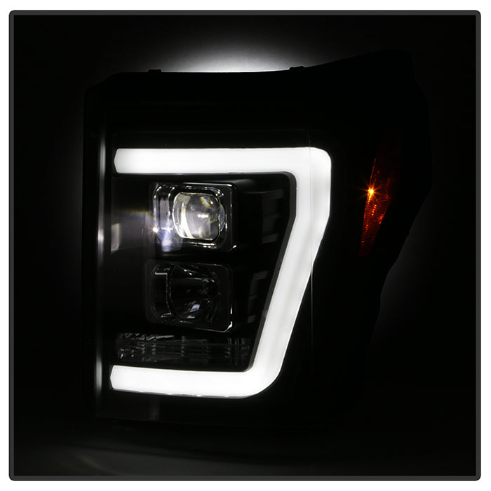 Spyder Ford F250/350/450 11-16 V2 High-Power LED Headlights-White Light Bar-Black PRO-YD-FS11V2PL-BK 5087898