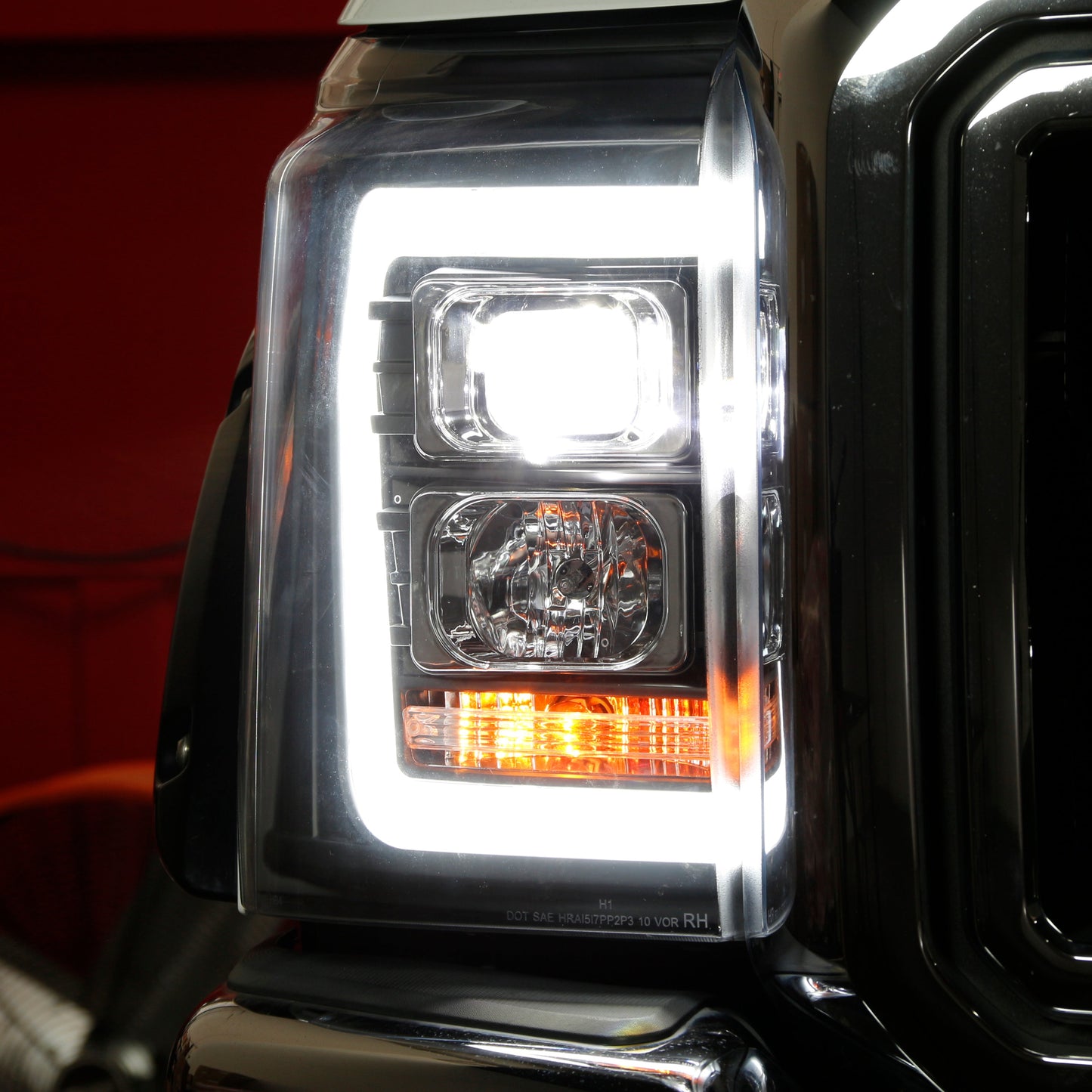Spyder Ford F250/350/450 11-16 V2 High-Power LED Headlights-White Light Bar-Black PRO-YD-FS11V2PL-BK 5087898