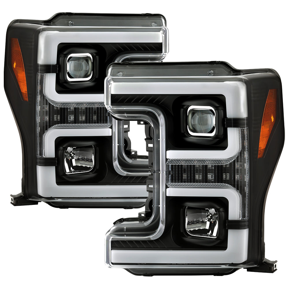 Spyder Ford F-250/F-350/F450 Super Duty 17-18 Projector Headlights Black PRO-YD-FS17-SBSEQ-BK 5086280