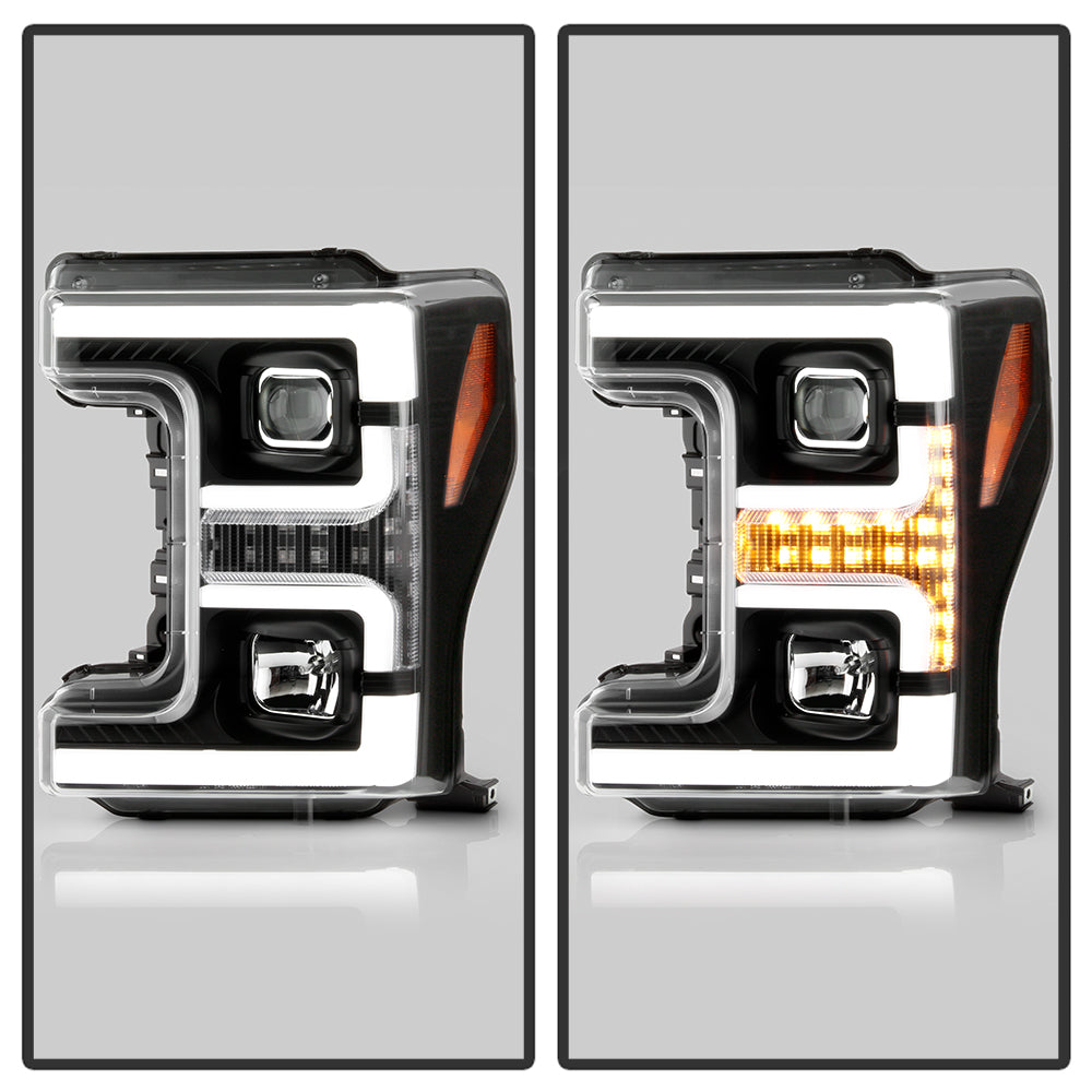 Spyder Ford F-250/F-350/F450 Super Duty 17-18 Projector Headlights Black PRO-YD-FS17-SBSEQ-BK 5086280
