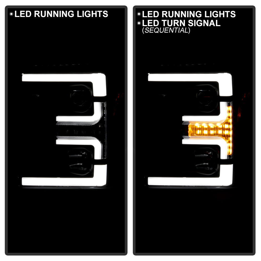 Spyder Ford F-250/F-350/F450 Super Duty 17-18 Projector Headlights Black PRO-YD-FS17-SBSEQ-BK 5086280