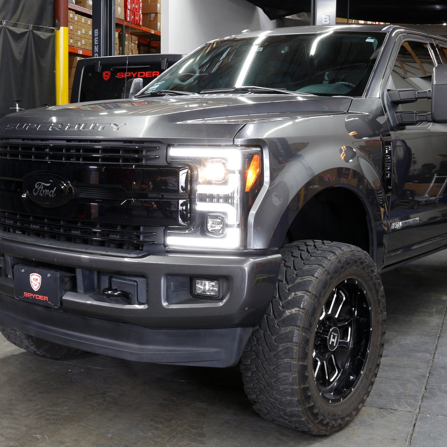 Spyder Ford F-250/F-350/F450 Super Duty 17-18 Projector Headlights Black PRO-YD-FS17-SBSEQ-BK 5086280