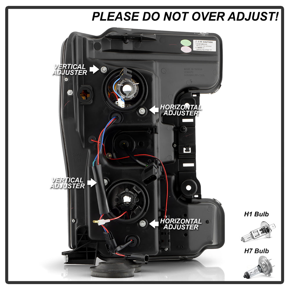 Spyder Ford F-250/F-350/F450 Super Duty 17-18 Projector Headlights Black PRO-YD-FS17-SBSEQ-BK 5086280
