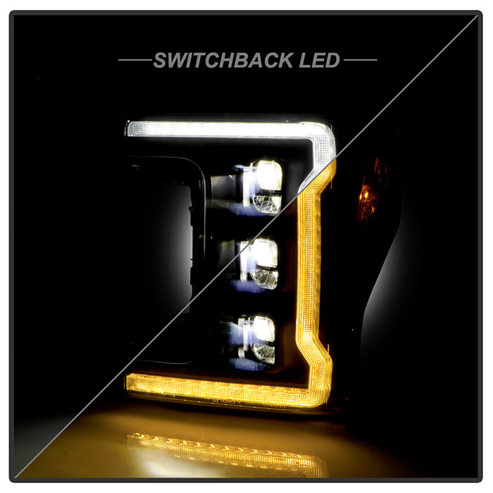 Spyder Ford F-250/F-350/F450 17-18 Full LED Headlights Chrome PRO-YD-FS17HALAP-SEQ-BK 5087430