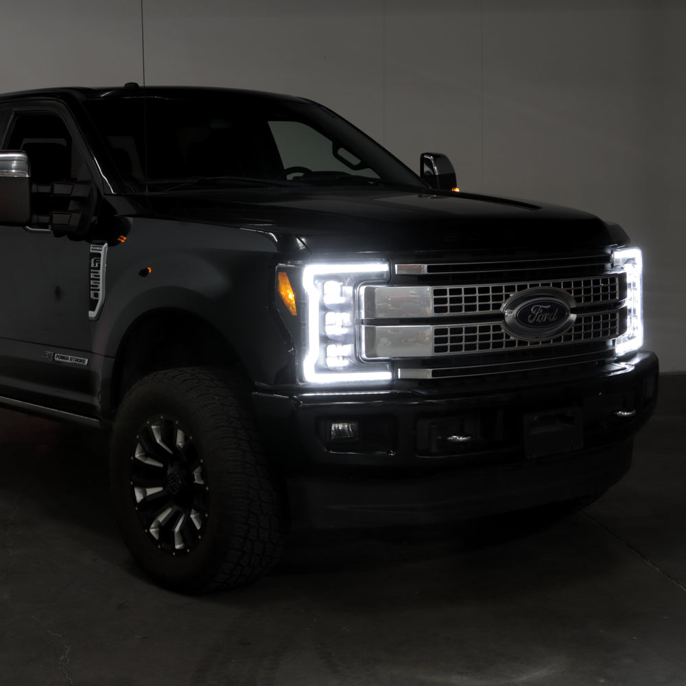 Spyder Ford F-250/F-350/F450 17-18 Full LED Headlights Chrome PRO-YD-FS17HALAP-SEQ-BK 5087430