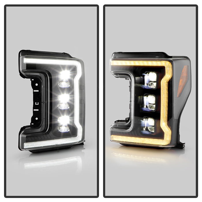 Spyder Ford F-250/F-350/F450 17-18 Full LED Headlights Chrome PRO-YD-FS17HALAP-SEQ-BK 5087430