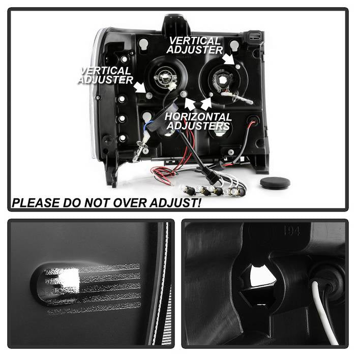 Spyder GMC Sierra 1500/GMC Sierra Denali 08-13 Projector LED Halo- LED All Blk PRO-YD-GS07-HL-BKV2 5086020