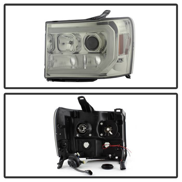 Spyder GMC Sierra 1500/2500/3500 07-13 V2 Projector Headlights - Smoke PRO-YD-GS07V2-LBDRL-SM 5083654