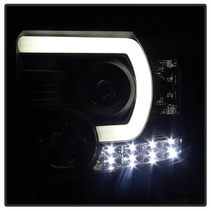 Spyder GMC Sierra 14-16 Projector Headlights Light Bar DRL Black PRO-YD-GS14-LBDRL-BK 5080523