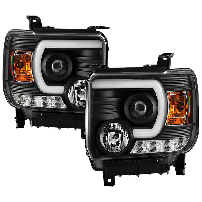 Spyder GMC Sierra 14-16 Projector Headlights Light Bar DRL Blk PRO-YD-GS14V2-LBDRL-BK 5080851