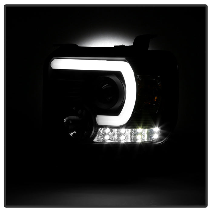 Spyder GMC Sierra 14-16 Projector Headlights Light Bar DRL Blk PRO-YD-GS14V2-LBDRL-BK 5080851